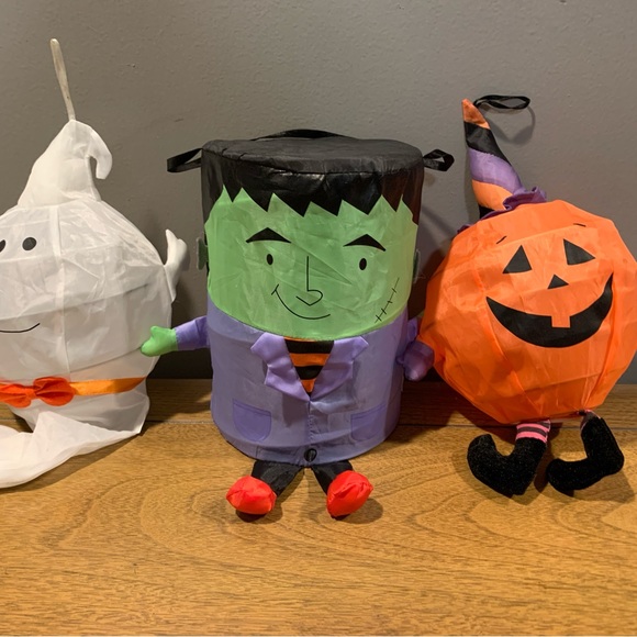 Halloween Hanging Ghost, Frankenstein and Pumpkin Light Up Decor,Set of 3 - Picture 6 of 13